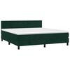 vidaXL Boxspringbett mit Matratze Dunkelgr&uuml;n 180x200 cm Samt