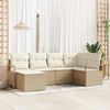 vidaXL Sofa Set mit Kissen 6 pcs Beige Poly Rattan
