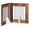 vidaXL Klappbares Hundetor mit St&auml;ndern 2 stk. Altholz 120,5 cm