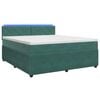 vidaXL Boxspringbett mit Matratze Dunkelgr&uuml;n 140 x 200 cm Samt