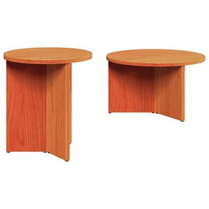 vidaXL Couchtisch 2 pcs Wachsbraun Massivholz Kiefer
