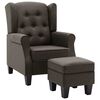 vidaXL Sessel mit Fu&szlig;hocker Taupe Stoff