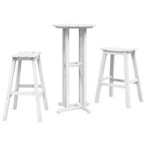 vidaXL Garten Bar Set 3 stk. Wei&szlig; HDPE