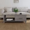vidaXL Couchtisch HAMAR Hellgrau 100x55x35 cm Massivholz Kiefer
