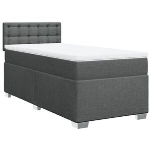 vidaXL Boxspringbett mit Matratze Dunkelgrau 80x200 cm Stoff
