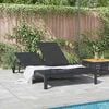 vidaXL Sonnenliege 2-Person Schwarz 60 x 200 x 27cm Poly-Rattan