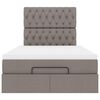 vidaXL Ottoman-Bett mit Matratze Taupe 120x190 cm Stoff