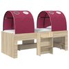 vidaXL Bett mit Tunnel 3 Stk. Sonoma und Rot Holzwerkstoff