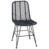 vidaXL Esszimmerstuhl 2 pcs Schwarz 44,5 x 55 x 85 cm Rattan und Eisen