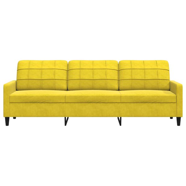vidaXL 3-Sitzer-Sofa Gelb 210 cm Samt
