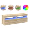 vidaXL TV-Schränke LED-Leuchten 2 Stk. Sonoma-Eiche 60x35x40 cm