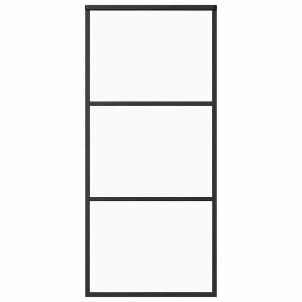 vidaXL Schiebetür ESG-Glas und Aluminium 90x205 cm Schwarz