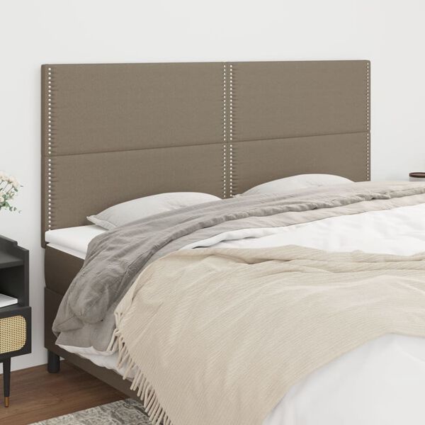 vidaXL Kopfteil Taupe 180x5x118/128 cm Stoff