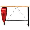 vidaXL Bartisch Traktor Massivholz Mango Rot 60x150x107 cm