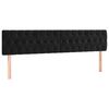 vidaXL Kopfteile Schwarz 200x7x78/88 cm Samt