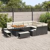vidaXL Gartensofa-set mit Kissen 12 pcs Schwarz Poly Rattan
