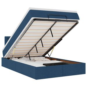 vidaXL Ottoman-Bett mit Matratze Blau 120x200 cm Stoff