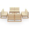 vidaXL 9-tlg. Garten-Lounge-Set mit Kissen Kiefer Massivholz