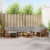vidaXL Outdoor-Sofagarnitur mit Kissen 9 pcs Nat&uuml;rlich und Hellgrau