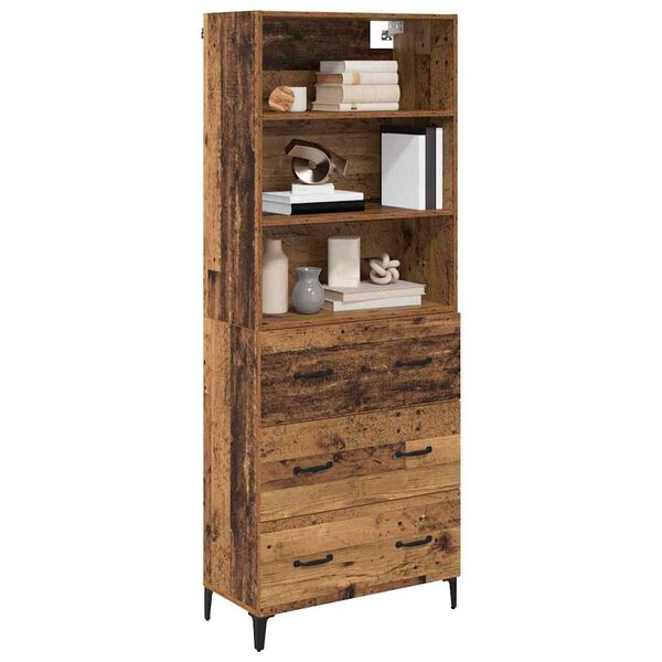 vidaXL Highboard Altholz 69,5 x 34 x 180 cm Holzwerkstoff