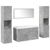 vidaXL 5-tlg. Badm&ouml;bel-Set Betongrau Holzwerkstoff