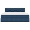 vidaXL Bett mit Stauraum und LED mit Matratze Blau 160 x 200 cm Stoff