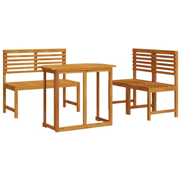 vidaXL Garten Bistro Set 3 pcs Braun Massivholz Akazie