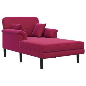 vidaXL Chaiselongue Weinrot Samt