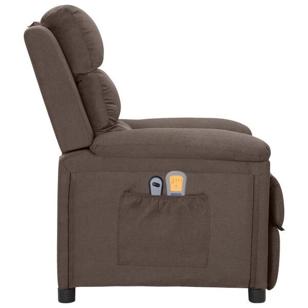 vidaXL Massagesessel Elektrisch Taupe Stoff