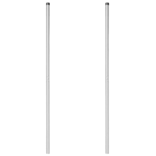 vidaXL Zaunpfosten 2 pcs Silber Pulverbeschichteter Stahl