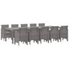 vidaXL Garten Essgruppe 11 stk. Hellgrau Poly Rattan