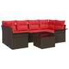 vidaXL Gartensofa-set mit Kissen 7 pcs Braun Poly-Rattan