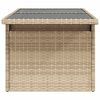 vidaXL Gartentisch mit Glasplatte Beige 100x55x73 cm Poly Rattan