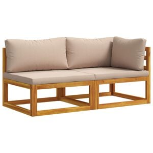vidaXL Modulares Sofa-Set mit Kissen 2 stk. 2-Sitzer Massivholz Akazie
