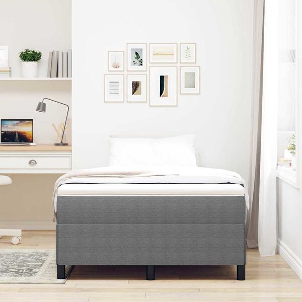 vidaXL Boxspringbett Hellgrau 120 x 190 cm Samt