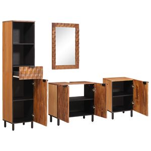 vidaXL Badezimmer Sets 4 stk. Akazie Braun Winish 38 x 33 x 160 cm