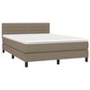 vidaXL Boxspringbett mit Matratze Taupe 140x200 cm Stoff
