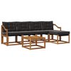 vidaXL Outdoor-Sofagarnitur mit Kissen 6 pcs Nat&uuml;rlich und Schwarz
