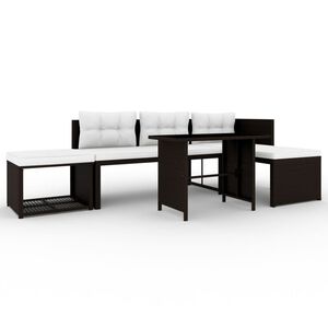vidaXL 4-tlg. Garten-Lounge-Set Poly Rattan Braun