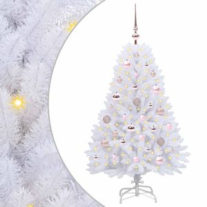 vidaXL K&uuml;nstlicher klappbarer Weihnachtsbaum Wei&szlig; 120 cm PVC und Stahl