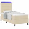 vidaXL Boxspringbett mit Matratze mit LED Creme 80 x 200 cm Stoff