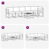 vidaXL Outdoor-Sofagarnitur mit Kissen 7 pcs Nat&uuml;rlich und Hellgrau