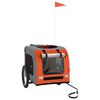 vidaXL Fahrradanhänger Hunde Orange und Grau Oxford-Gewebe & Eisen