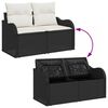 vidaXL Gartensofa-set mit Speicher 4 pcs Schwarz Poly-Rattan