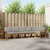 vidaXL Outdoor-Sofagarnitur mit Kissen 6 pcs Nat&uuml;rlich und Hellgrau