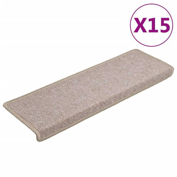 vidaXL Stufenmatten 15 Stk. 65x21x4 cm Taupe Rechteckiger Rand