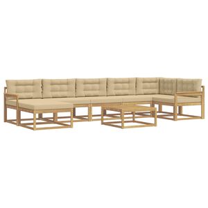 vidaXL Outdoor-Sofagarnitur 8 stk. Wei&szlig; und Beige