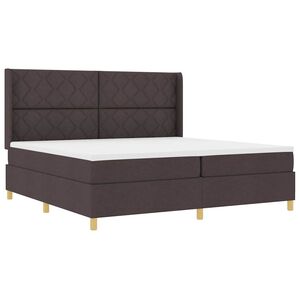 vidaXL Boxspringbett mit LED-Lichtleisten Braun 200 x 200 cm Stoff