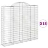 vidaXL Gabionen mit Hochbogen 18Stk. 200x30x180/200cm Verzinktes Eisen