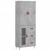 vidaXL Highboard Betongrau 69,5x34x180 cm Holzwerkstoff